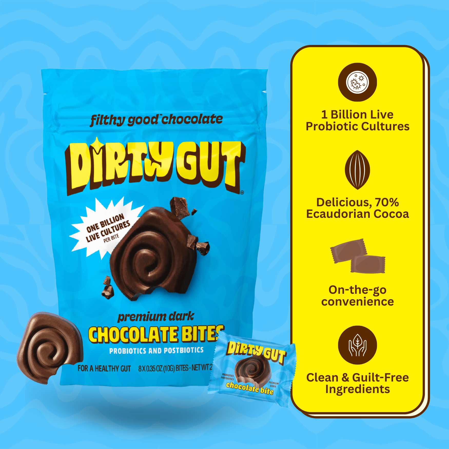 DARK CHOCOLATE 'BITES' - DIRTY GUT
