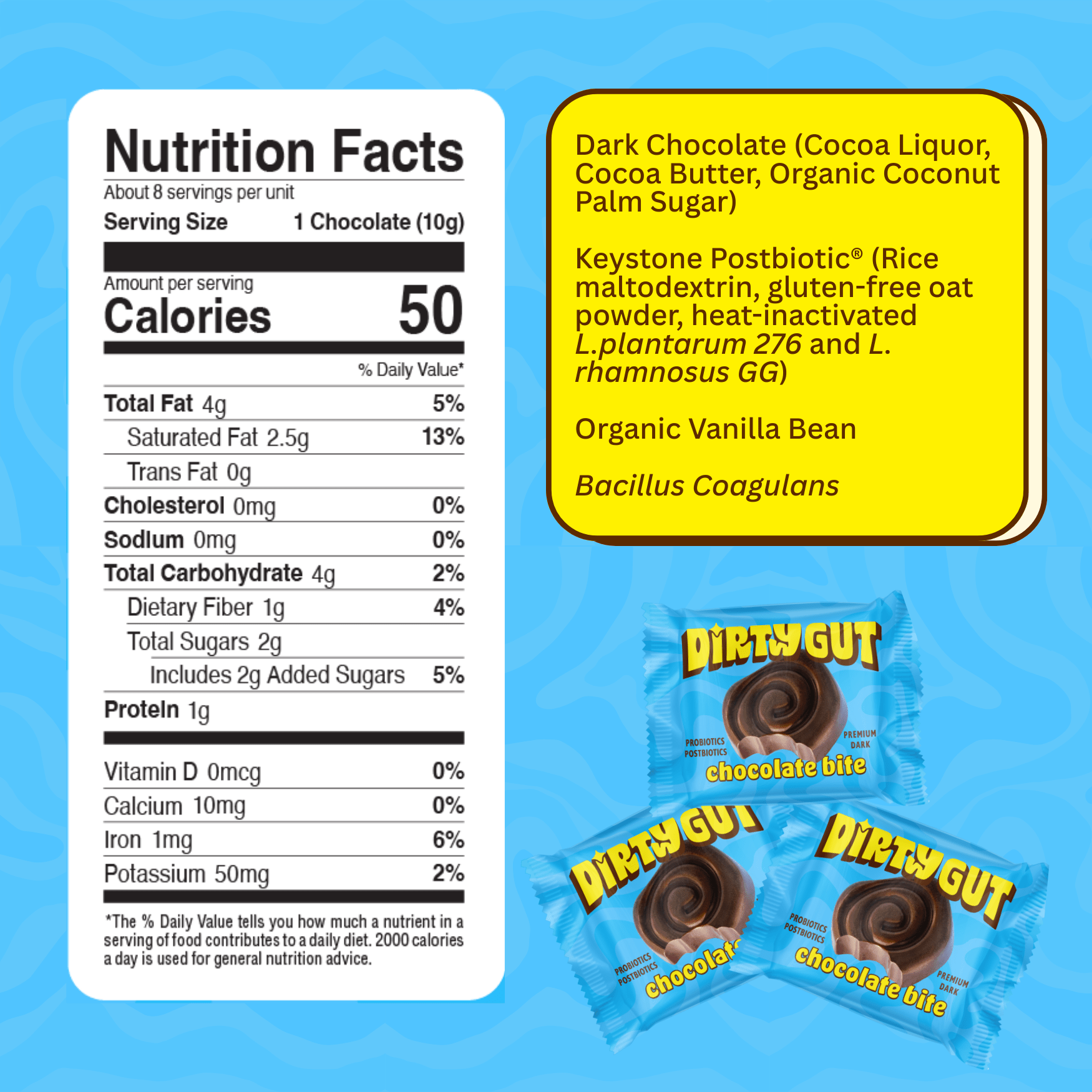DARK CHOCOLATE 'BITES' - DIRTY GUT